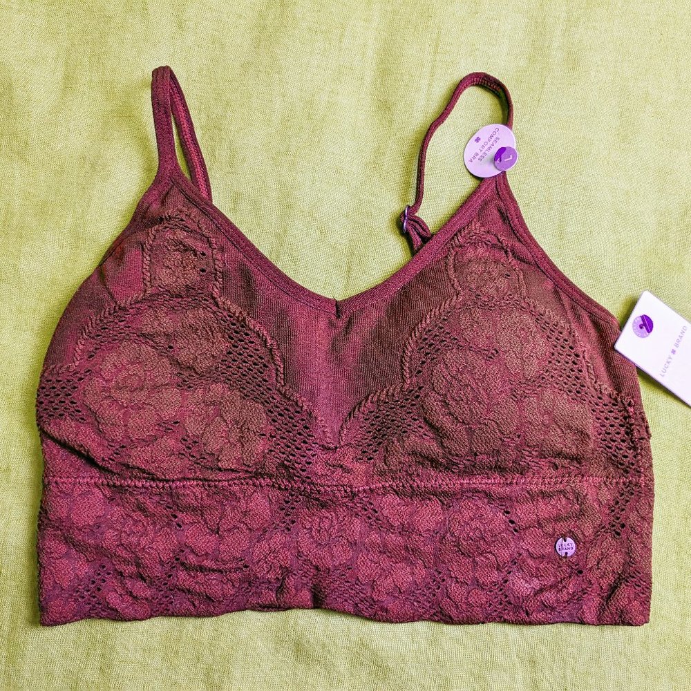 Lucky Brand Red Long Line Bra Size L